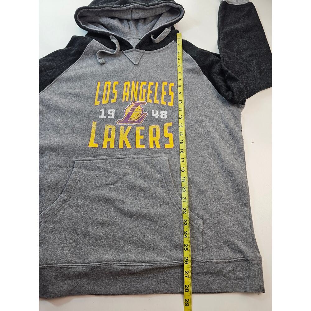 Los Angeles Lakers Fanatics Ash Antique Stack Tri-Blend Raglan Hoodie 2XL LA - Picture 7 of 7